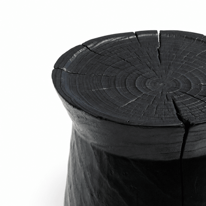 Charred Wood Stool - FURNIBLE.