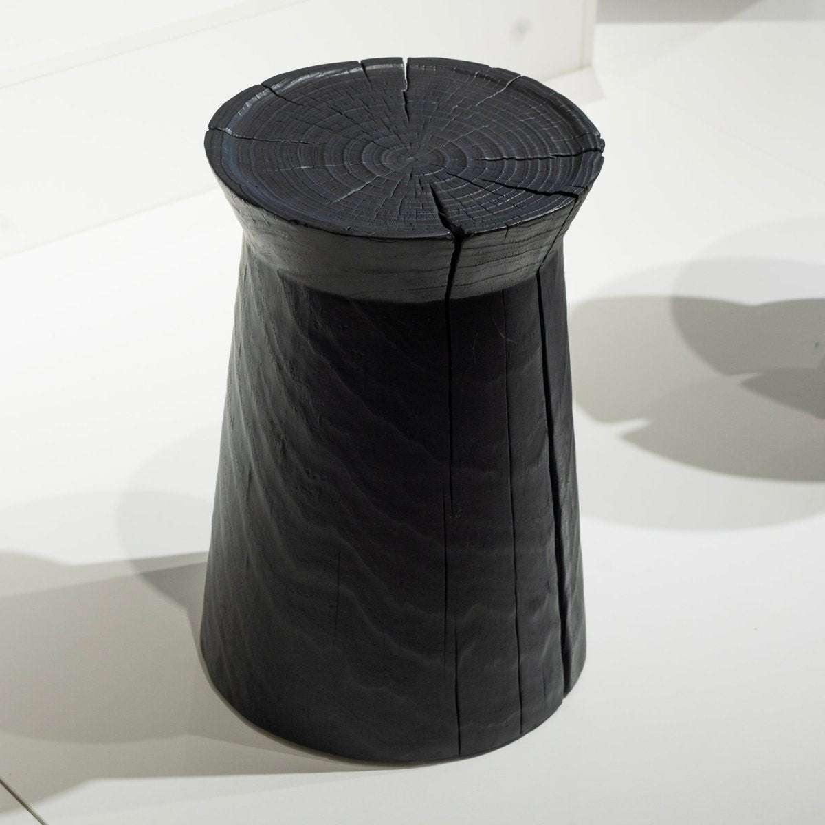 Charred Wood Stool - FURNIBLE.