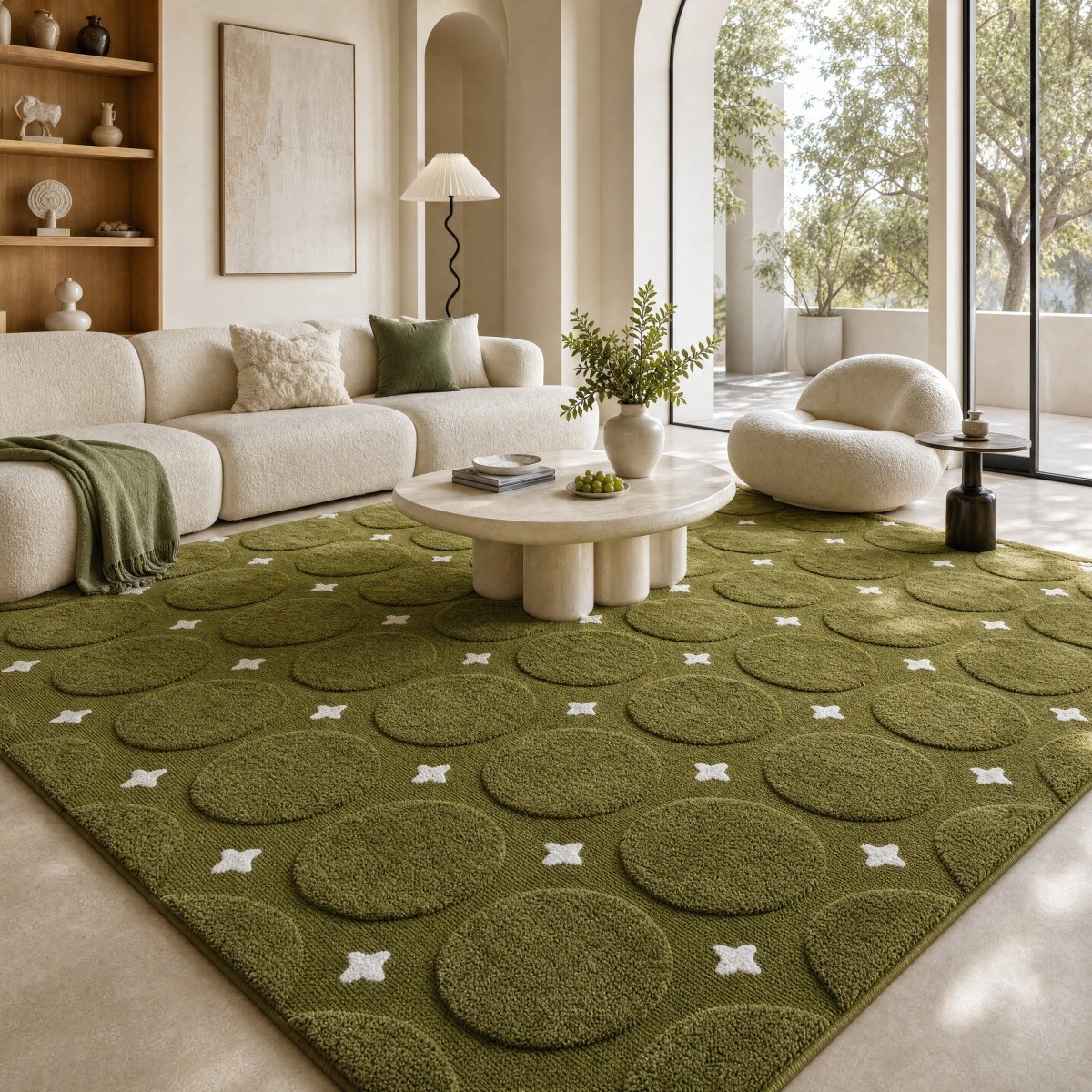 Circle Star Tufted Rug - FURNIBLE.