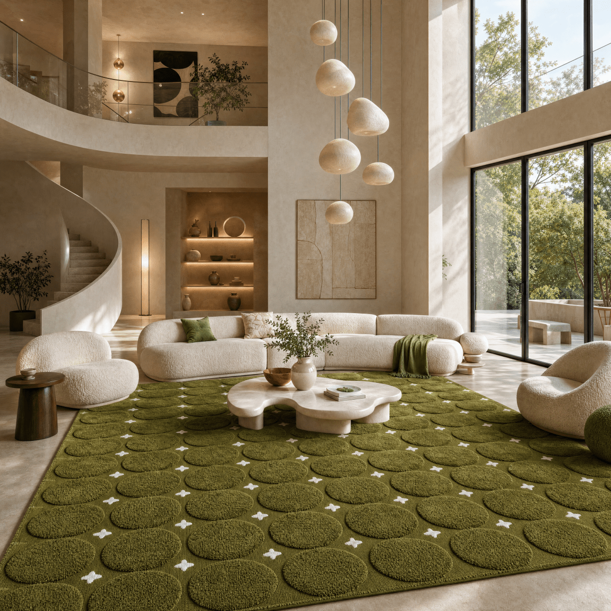 Circle Star Tufted Rug - FURNIBLE.