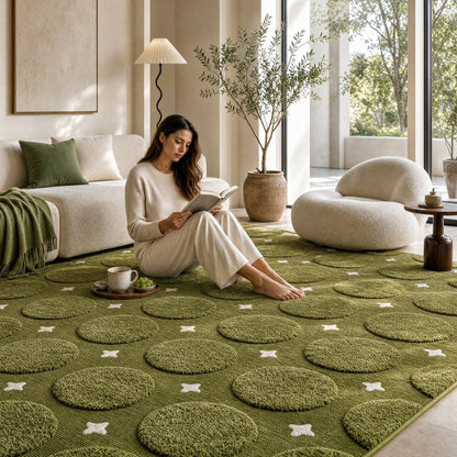 Circle Star Tufted Rug - FURNIBLE.