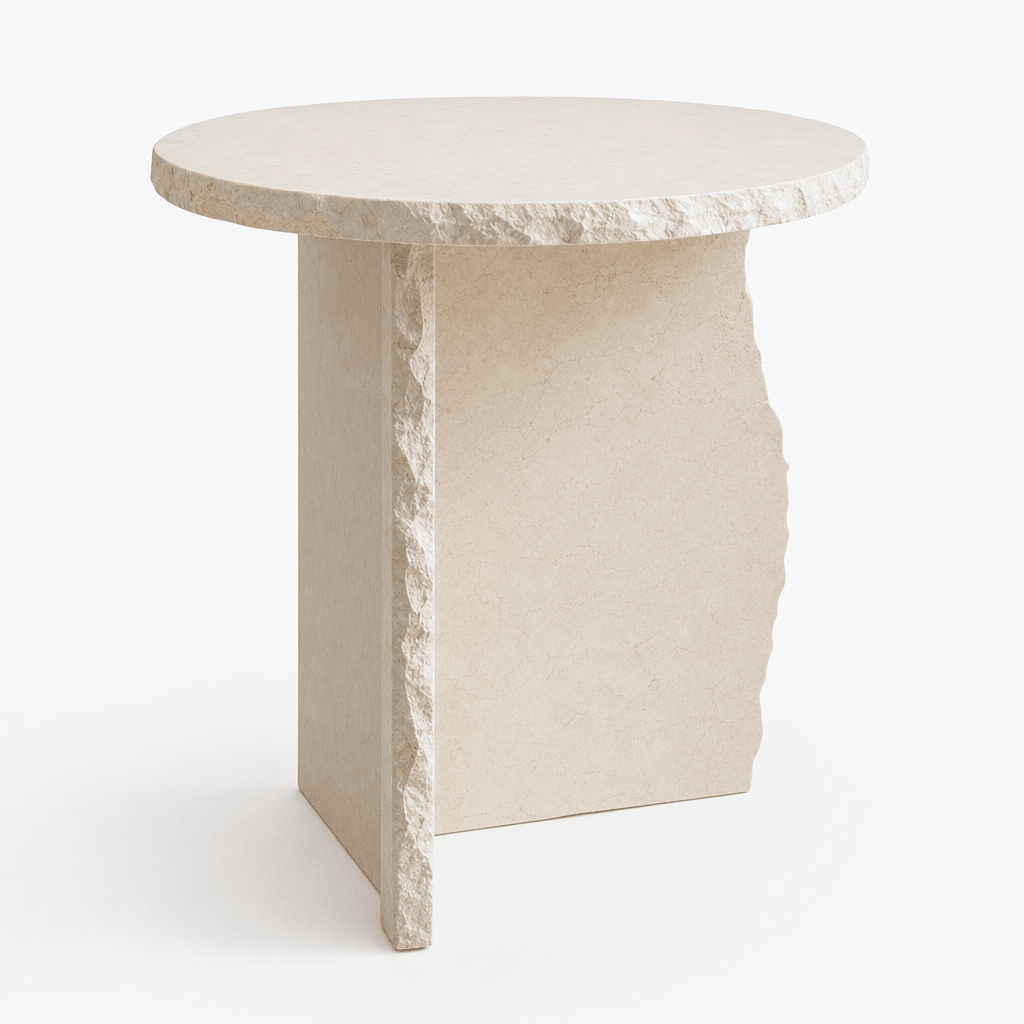 Column Travertine Side Table - FURNIBLE.