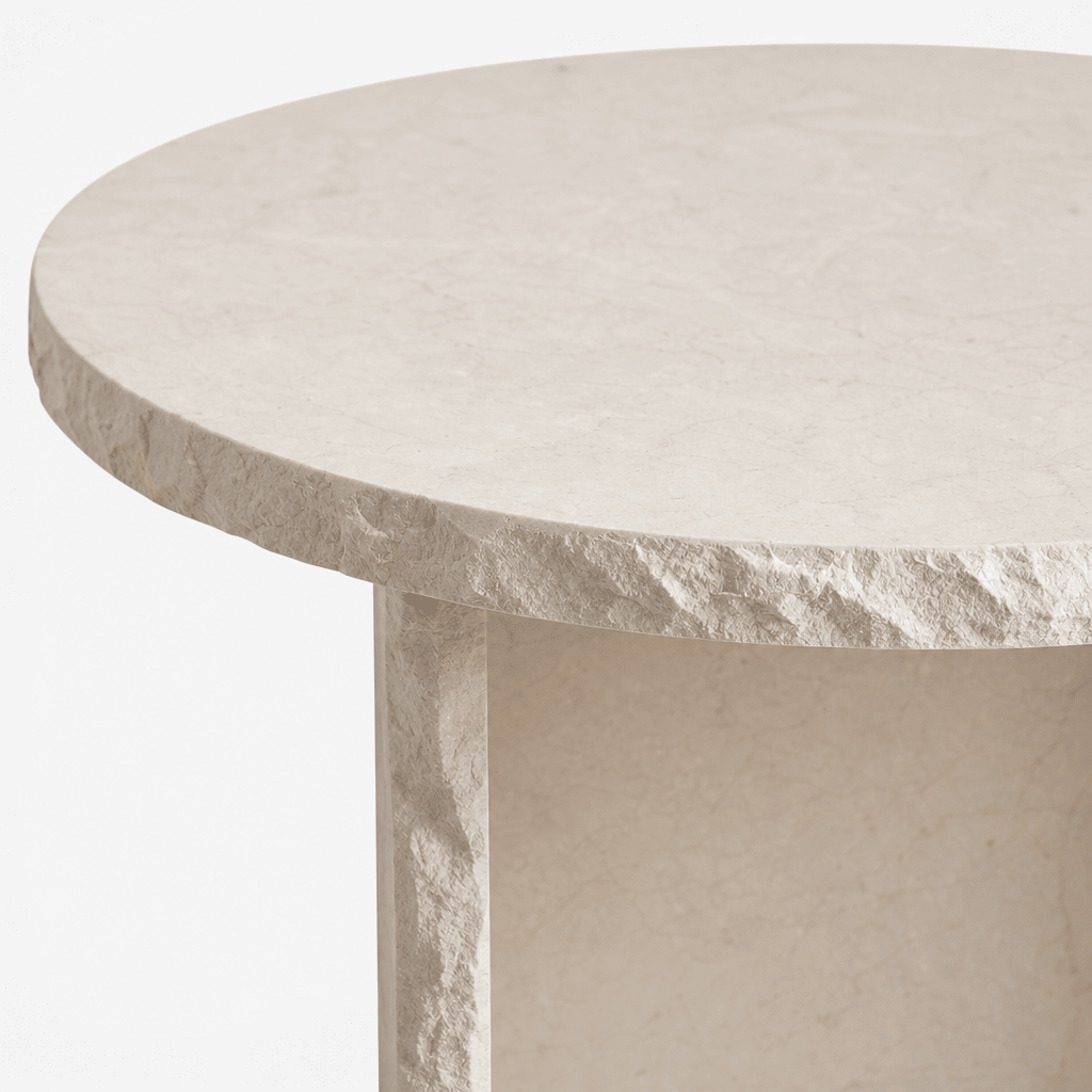 Column Travertine Side Table - FURNIBLE.