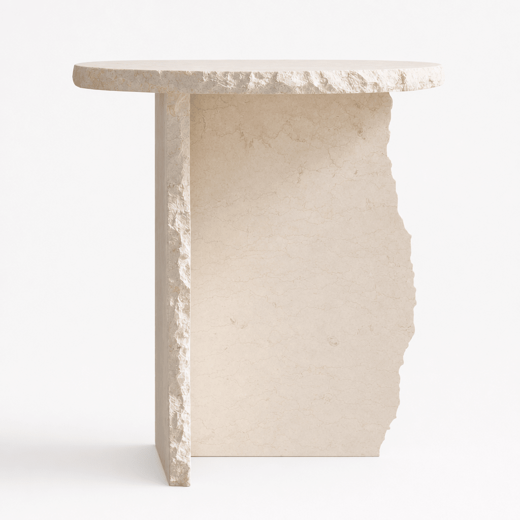 Column Travertine Side Table - FURNIBLE.