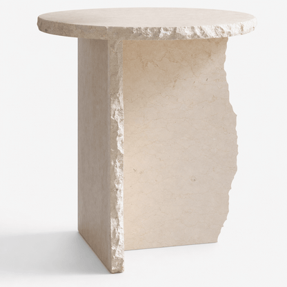 Column Travertine Side Table - FURNIBLE.