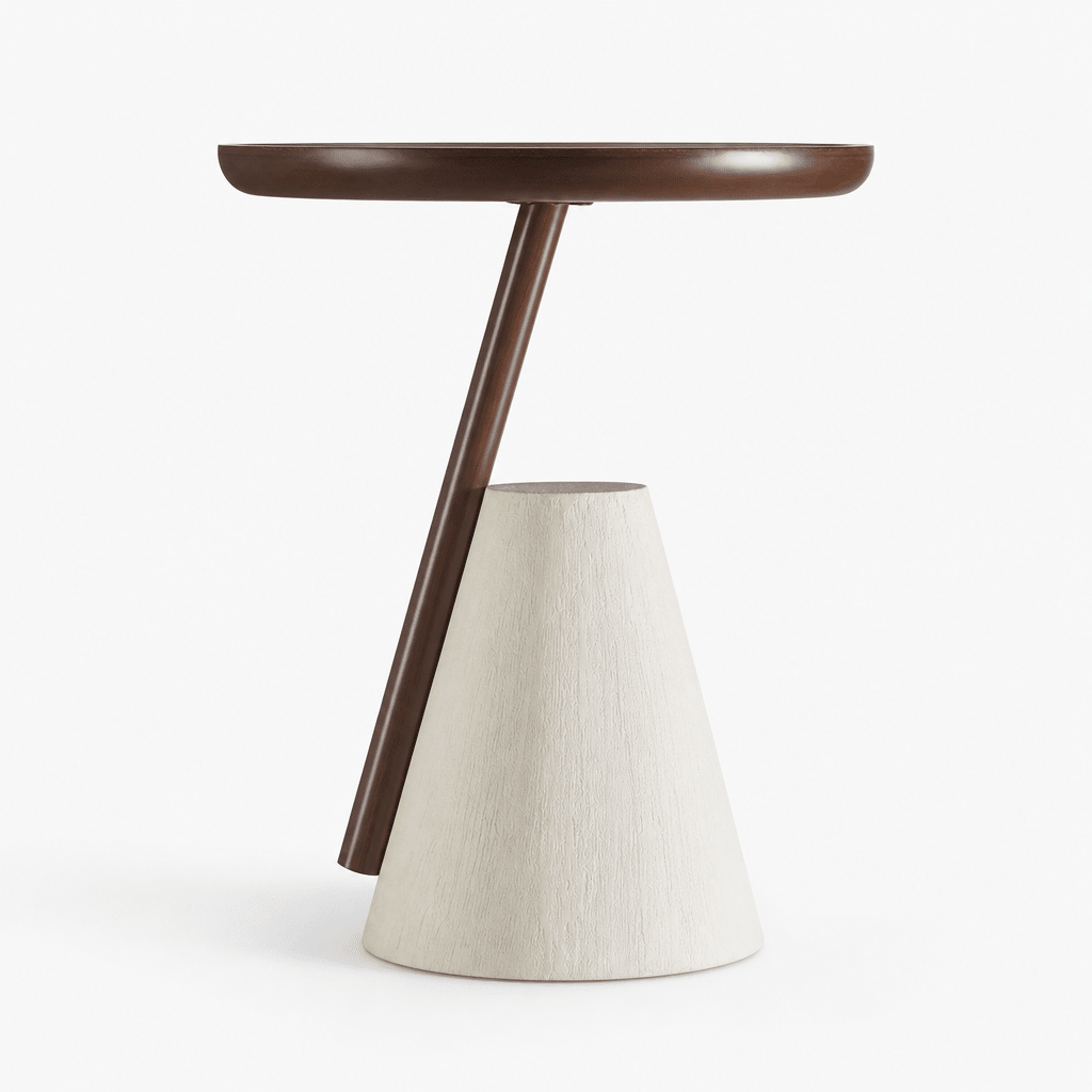 Cone Walnut Side Table - FURNIBLE.