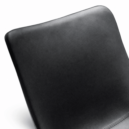 Contoured Black Leather Chair - FURNIBLE.