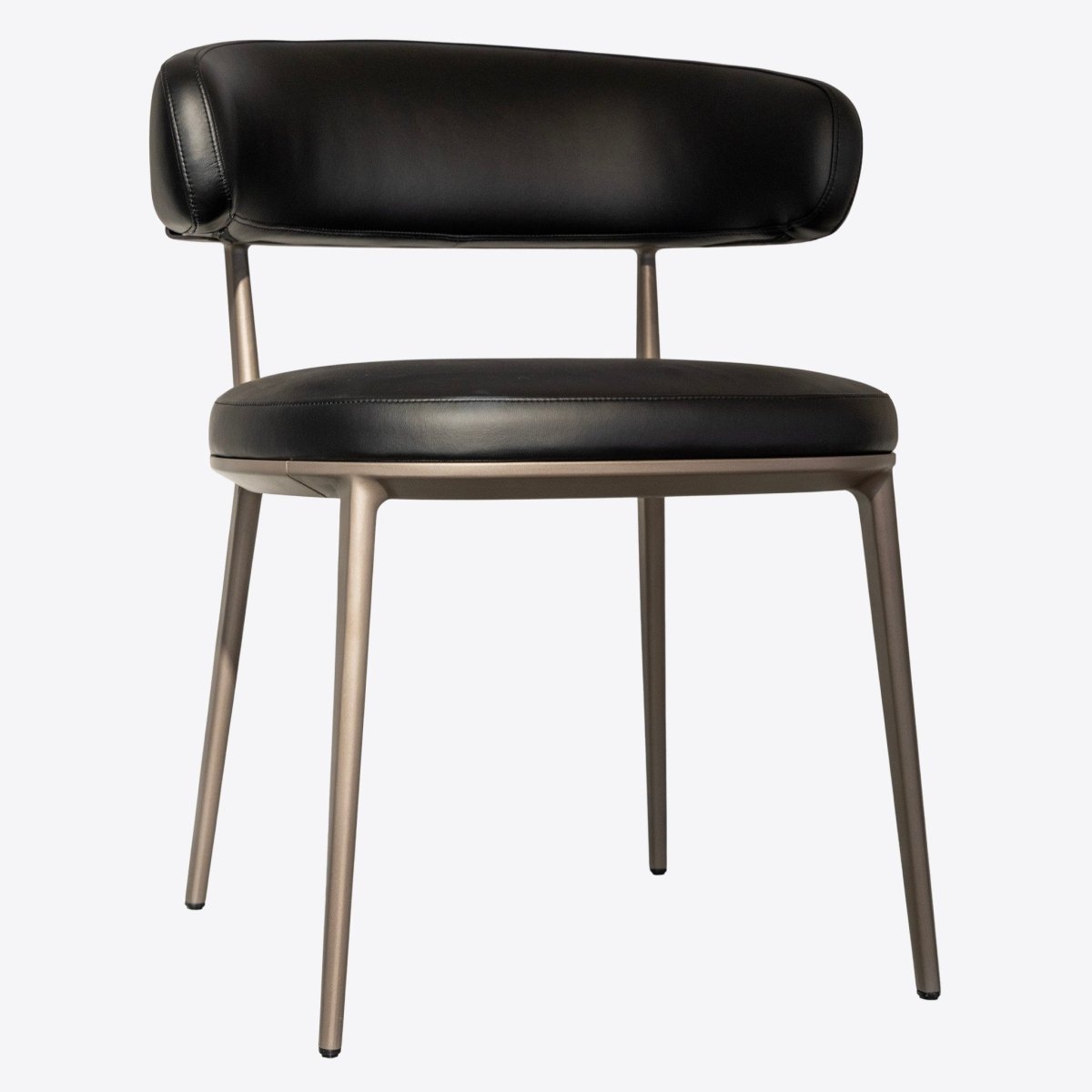Contoured Leather Dining Chair - FURNIBLE.