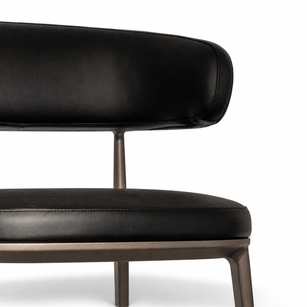 Contoured Leather Dining Chair - FURNIBLE.