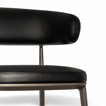 Contoured Leather Dining Chair - FURNIBLE.