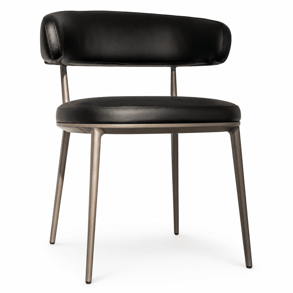 Contoured Leather Dining Chair - FURNIBLE.