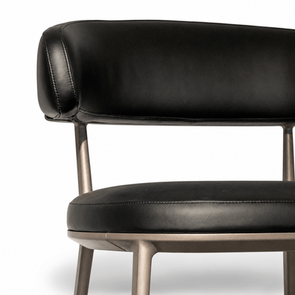 Contoured Leather Dining Chair - FURNIBLE.