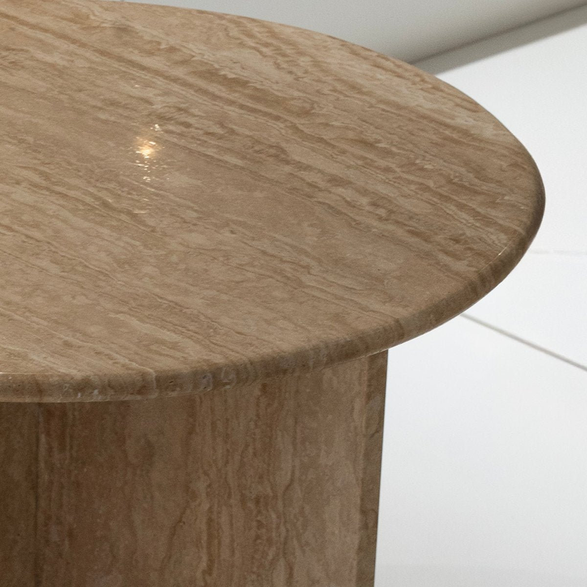 Cylindrical Stone Pedestal Table - FURNIBLE.