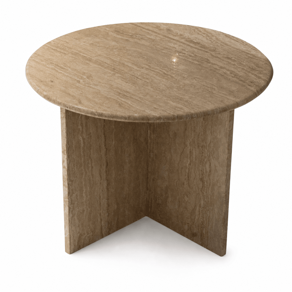 Cylindrical Stone Pedestal Table - FURNIBLE.