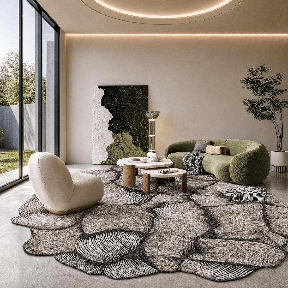 Fan Leaf Tufted Rug - FURNIBLE.