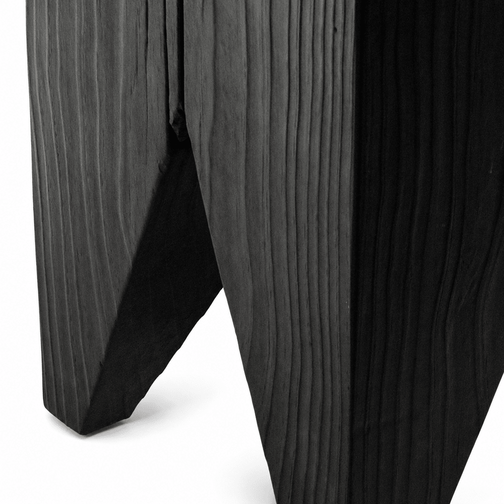 Four-Legged Wood Block Stool - FURNIBLE.