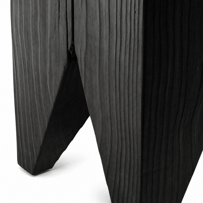 Four-Legged Wood Block Stool - FURNIBLE.