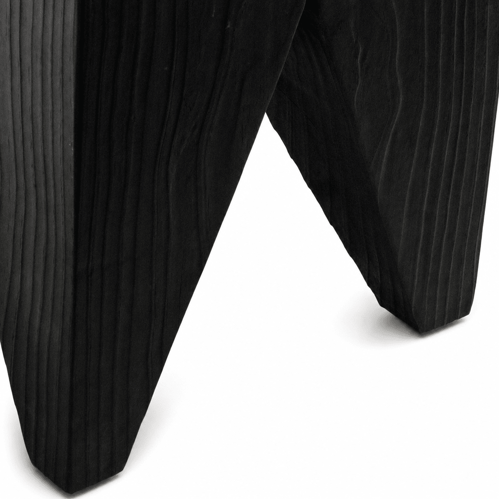 Four-Legged Wood Block Stool - FURNIBLE.