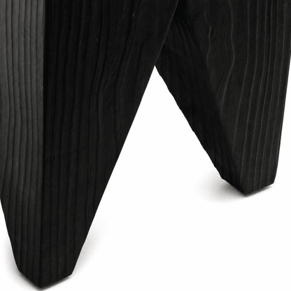 Four-Legged Wood Block Stool - FURNIBLE.