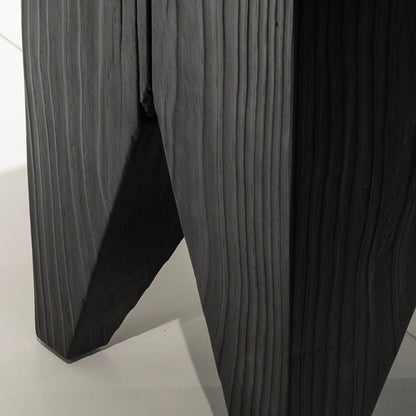 Four - Legged Wood Block Stool - FURNIBLE.