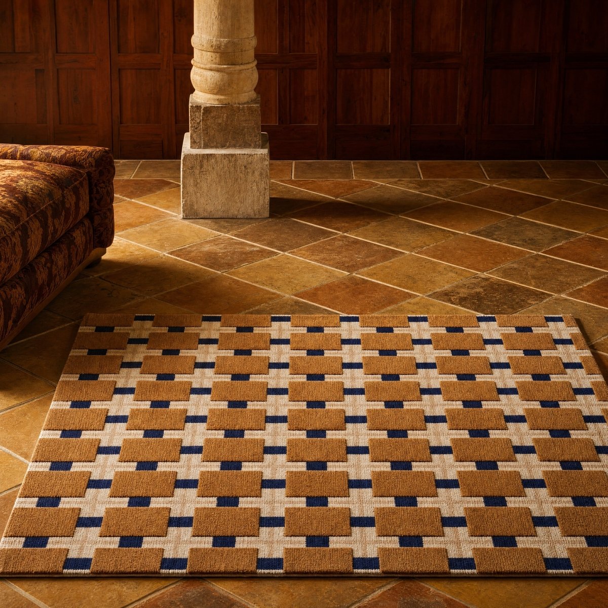 Geometric Grid Rug - FURNIBLE.