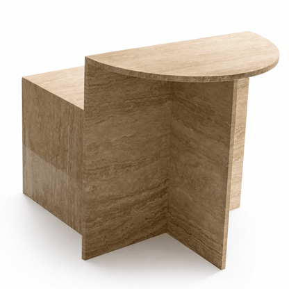 Geometric Stone Side Table Duo - FURNIBLE.