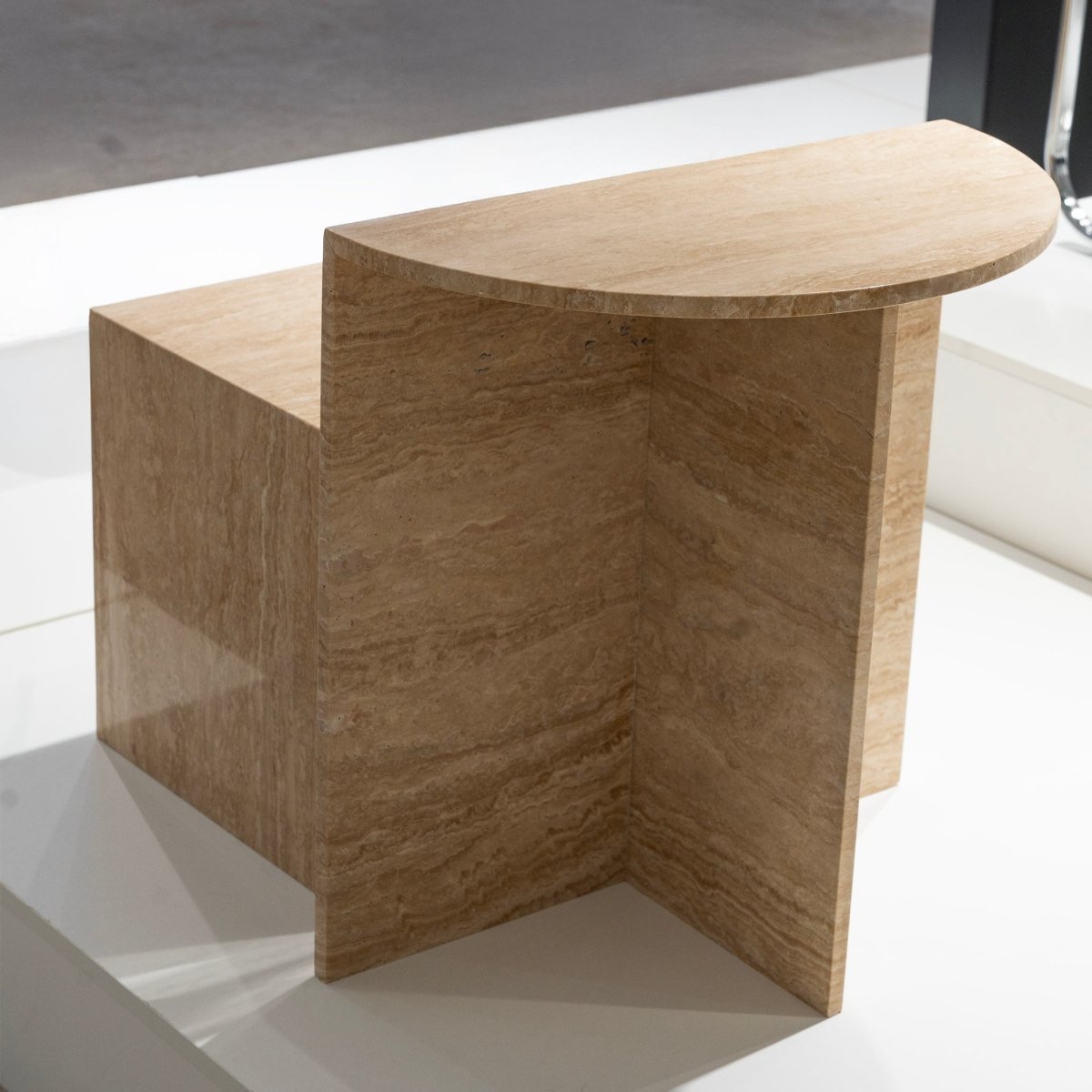Geometric Stone Side Table Duo - FURNIBLE.