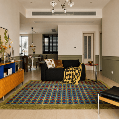 Grid Dot Tufted Rug - FURNIBLE.