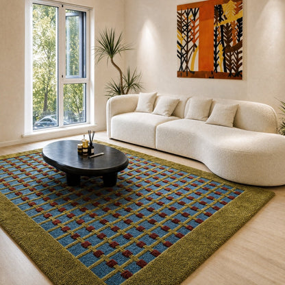 Grid Dot Tufted Rug - FURNIBLE.