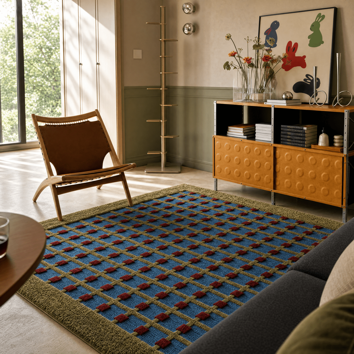 Grid Dot Tufted Rug - FURNIBLE.