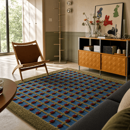 Grid Dot Tufted Rug - FURNIBLE.