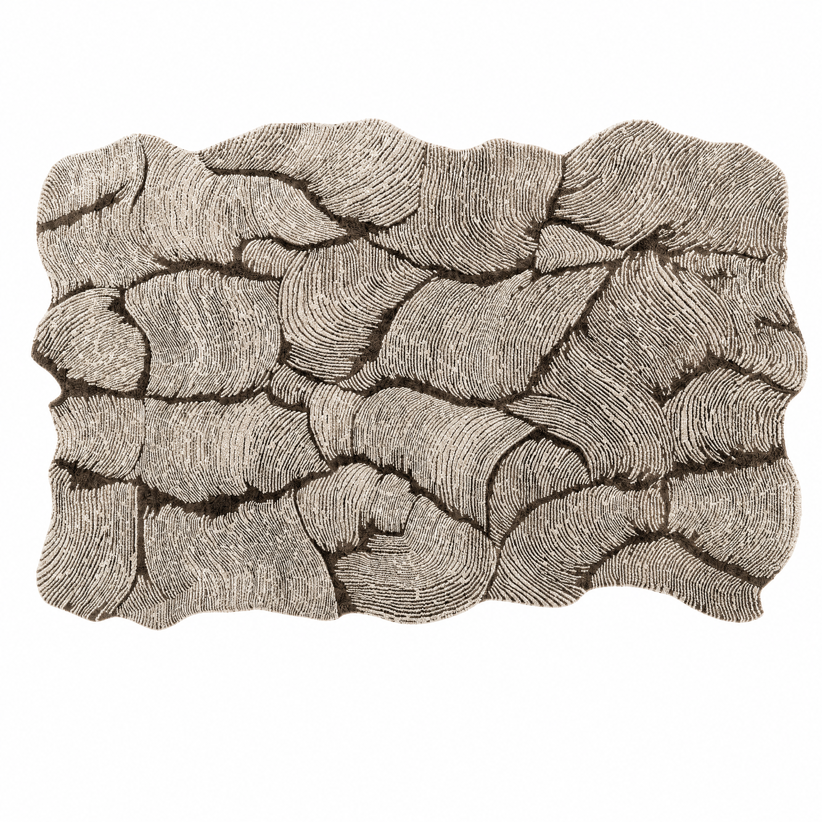 Layered Leaf Tufted Rug