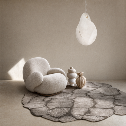 Fan Leaf Tufted Rug