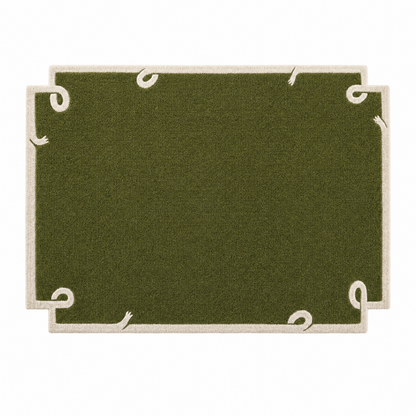 Scroll Border Tufted Rug