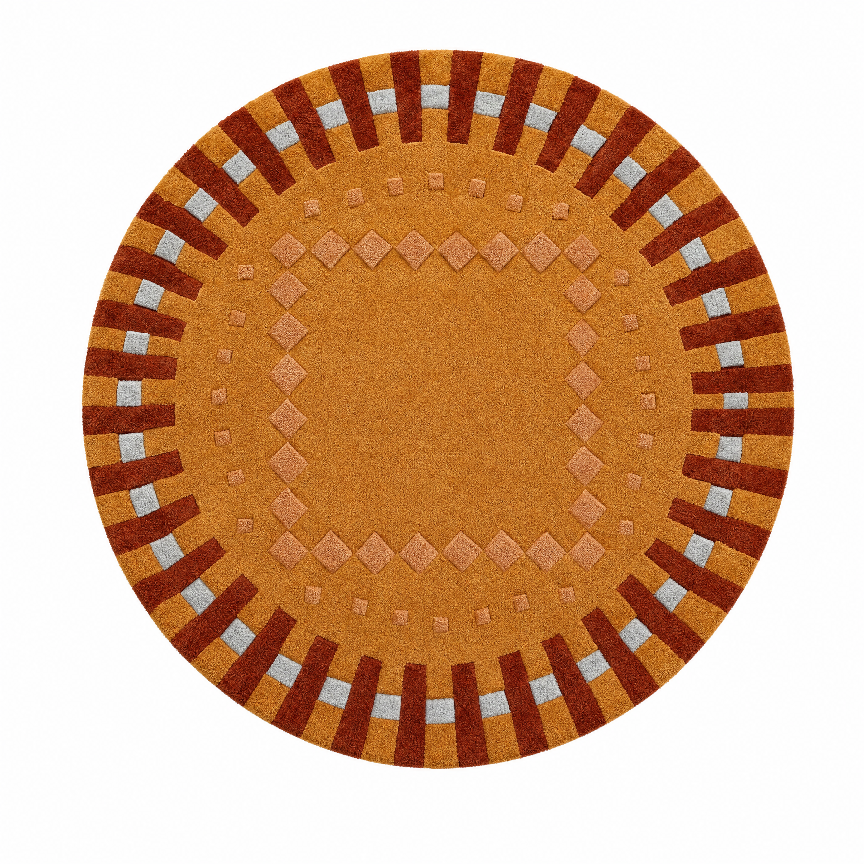 Radial Border Round Tufted Rug