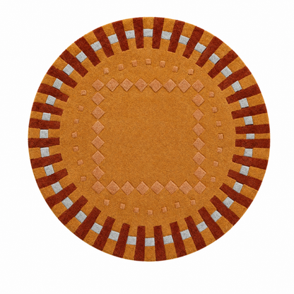 Radial Border Round Tufted Rug
