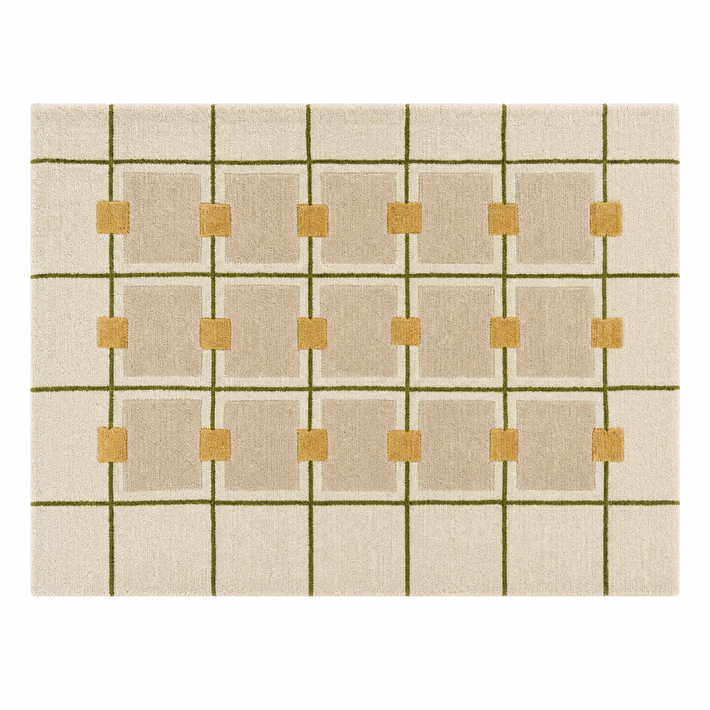Layered Grid Tufted Rug