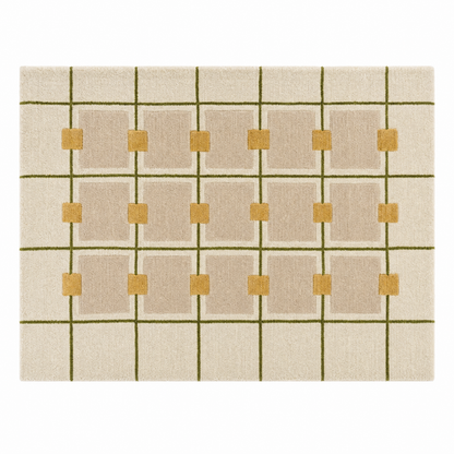 Layered Grid Tufted Rug