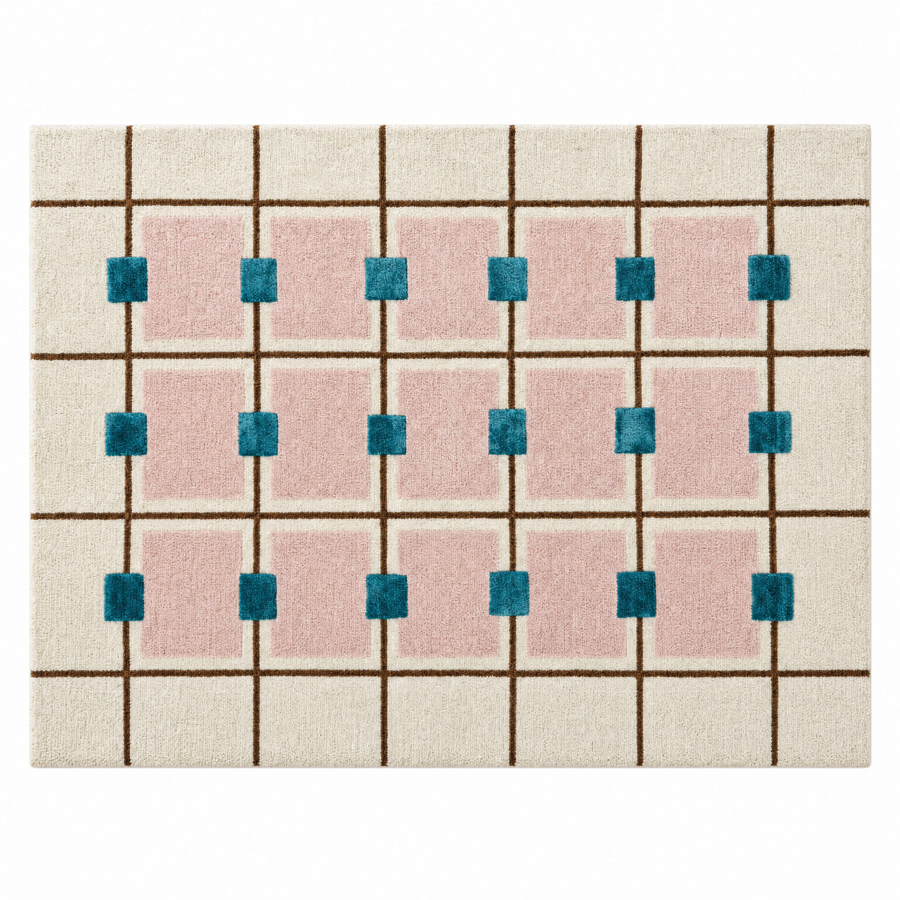 Layered Grid Tufted Rug