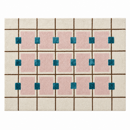 Layered Grid Tufted Rug