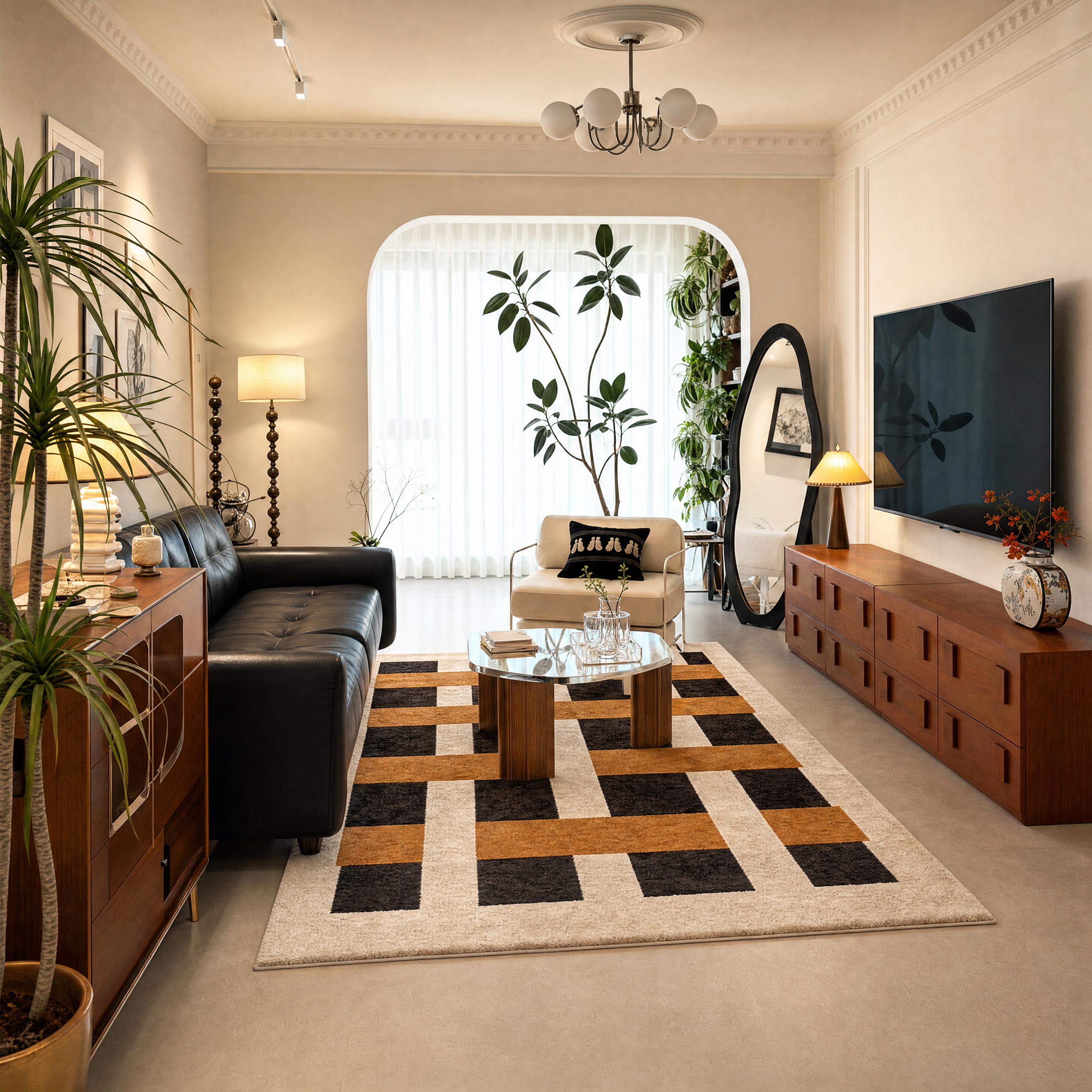 Interlock Lattice Tufted Rug