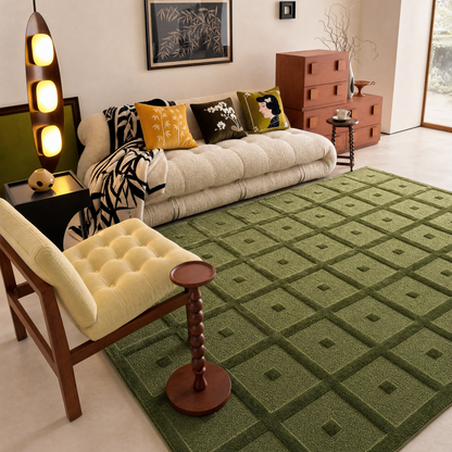 Square Grid Tufted Rug