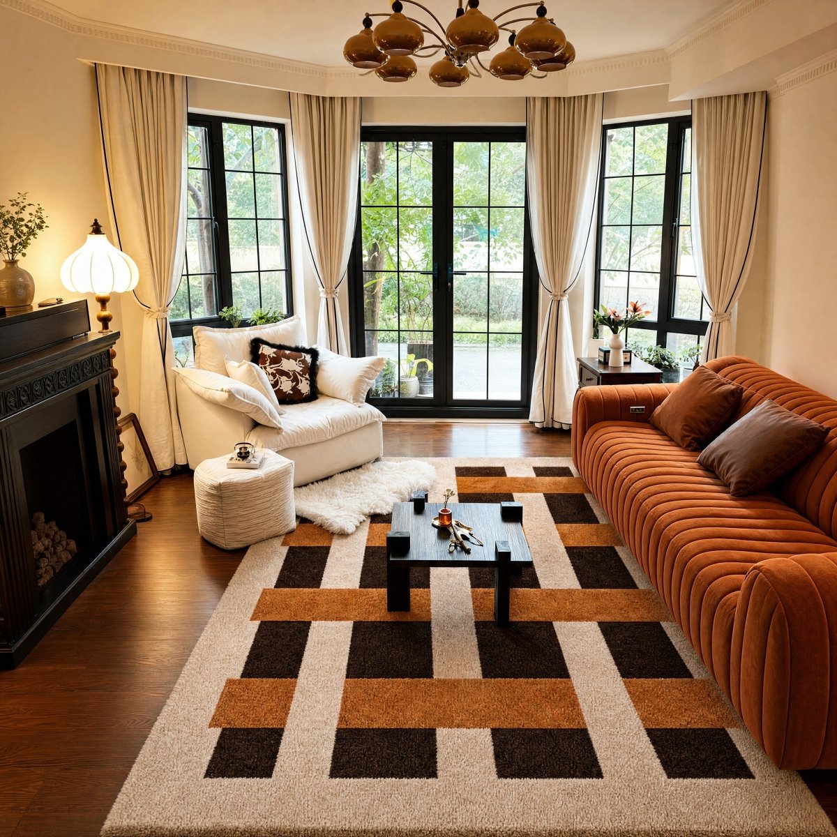 Interlock Lattice Tufted Rug - FURNIBLE.