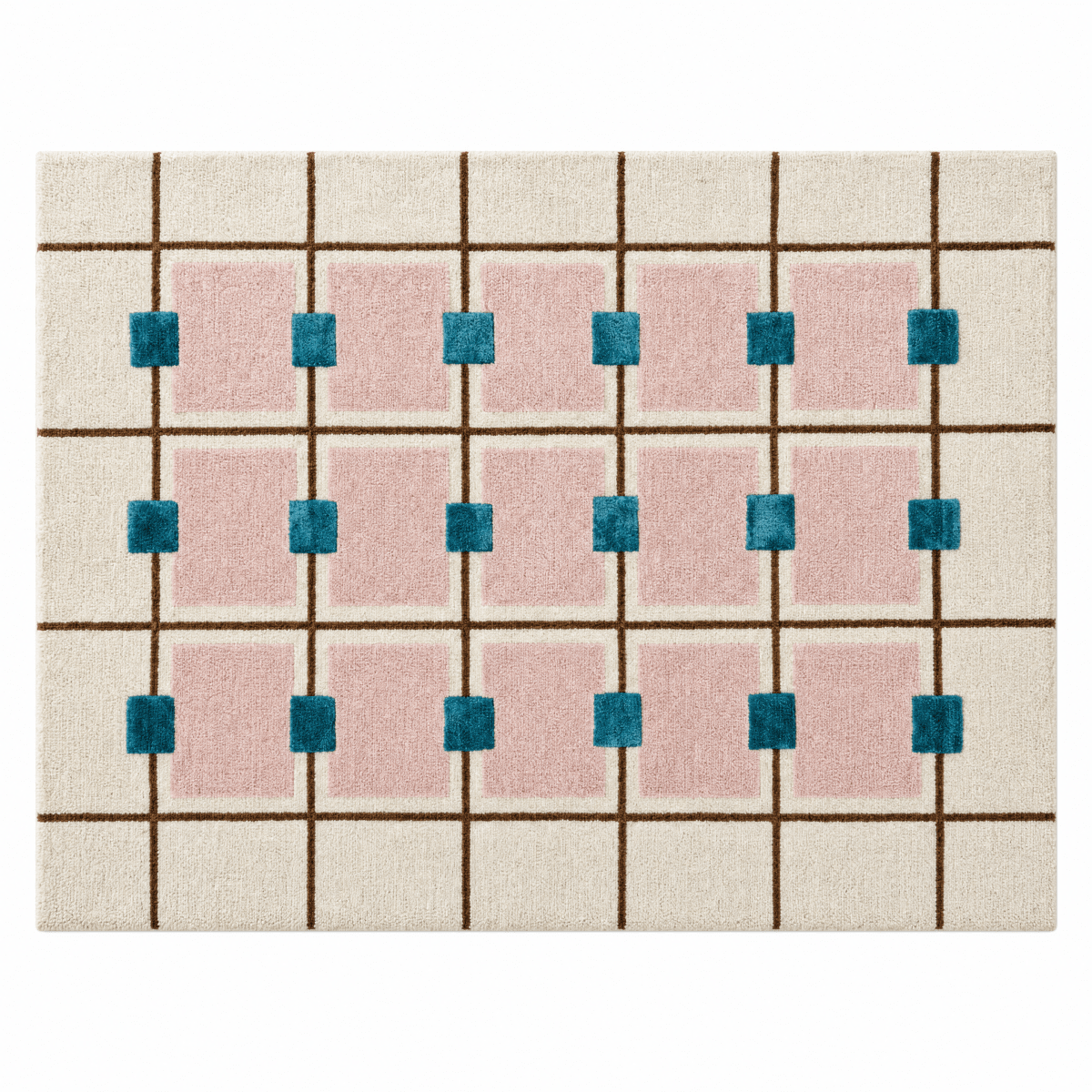 Layered Grid Tufted Rug - FURNIBLE.