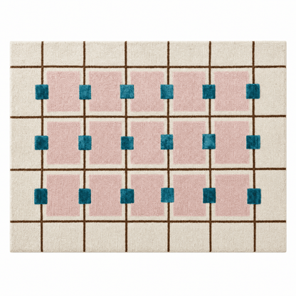 Layered Grid Tufted Rug - FURNIBLE.