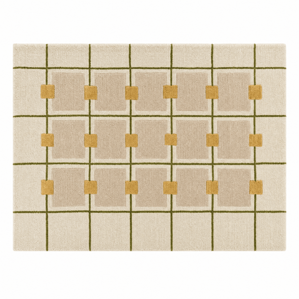Layered Grid Tufted Rug - FURNIBLE.