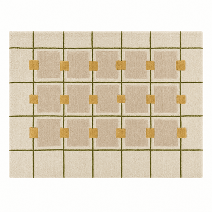 Layered Grid Tufted Rug - FURNIBLE.