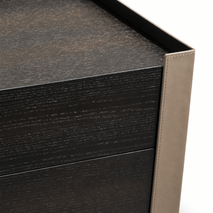 Leather Wrapped Nightstand - FURNIBLE.