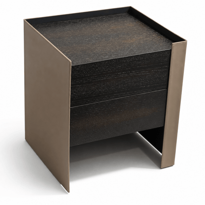 Leather Wrapped Nightstand - FURNIBLE.