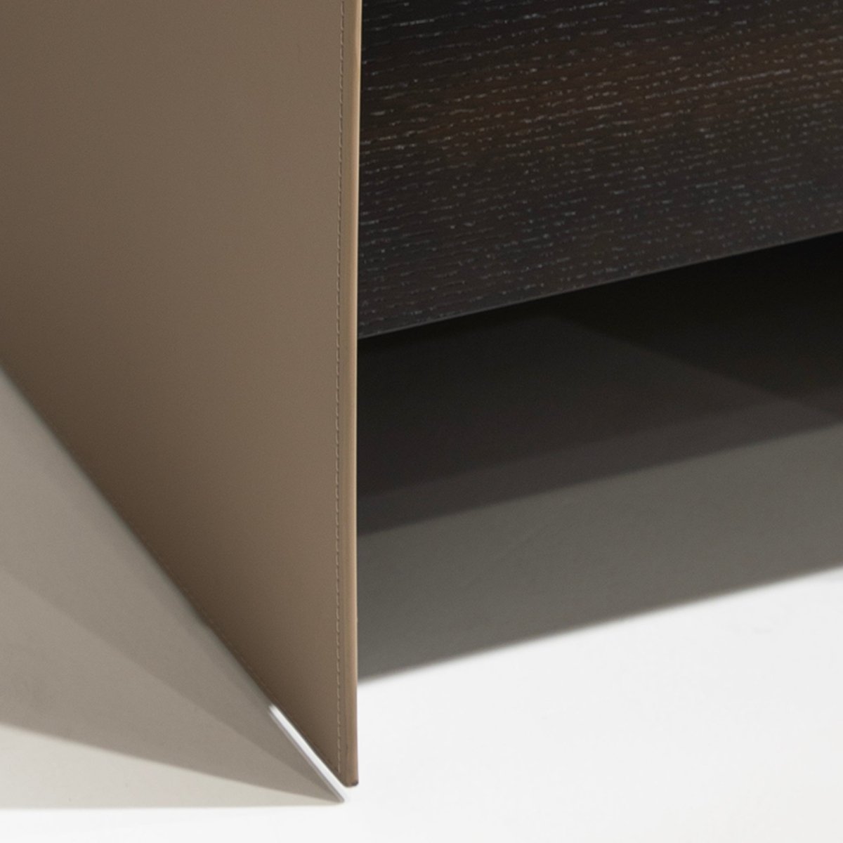 Leather Wrapped Nightstand - FURNIBLE.